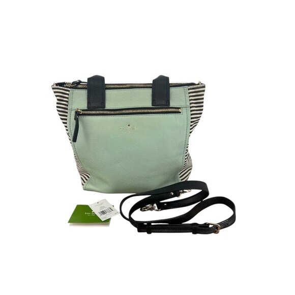 Kate Spade New York Leather Top Handbag + Crossbody Strap Green - Picture 1 of 9